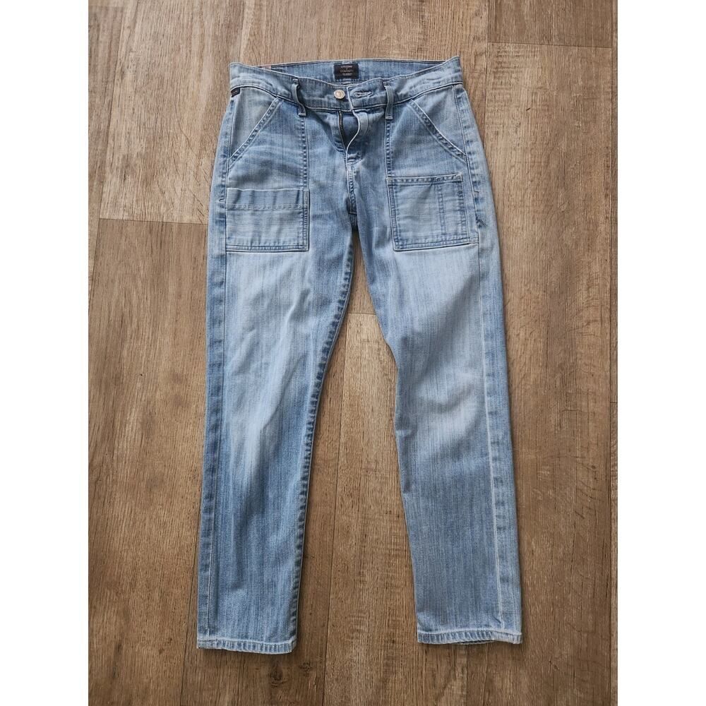 CITIZENS OF HUMANITY COH Leah Cropped Jeans Faded Denim Utility Pockets Size 24